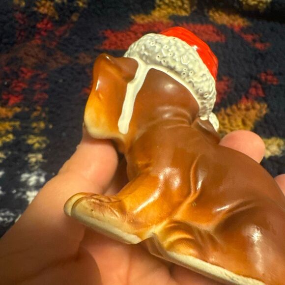 Vintage dog trinket dachshund Japan figure Christmas holiday figurine - EUC - Picture 6 of 7